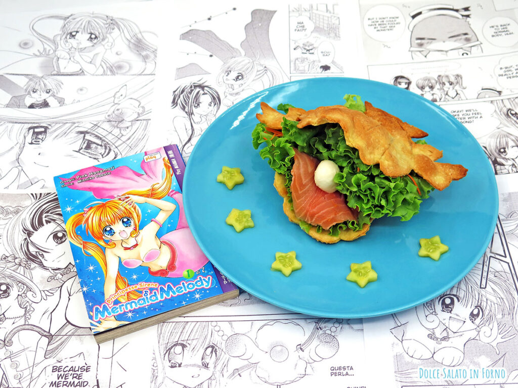 Schiacciata senza lievito a forma di conchiglia di Mermaid Melody