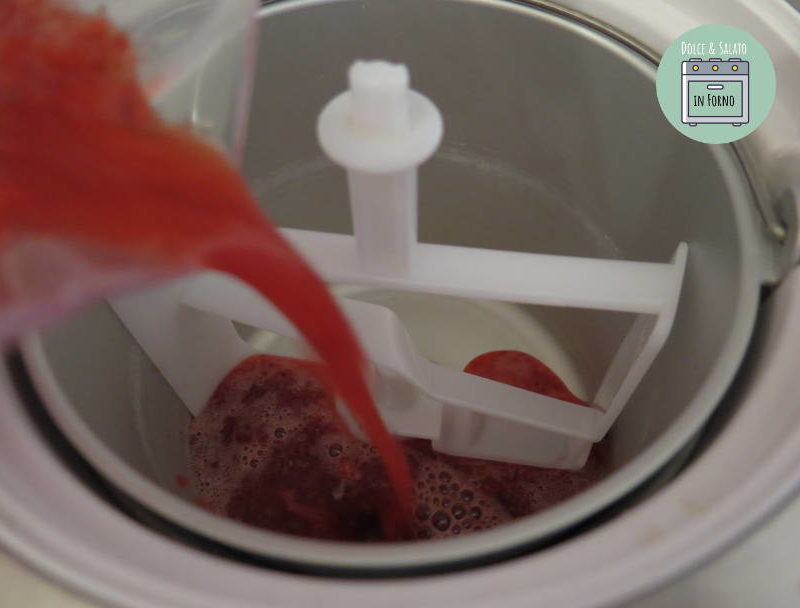 Sorbetto fragola con gelatiera