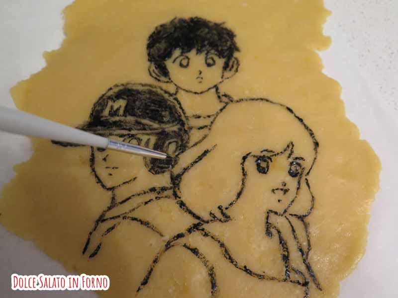 dipingi Tasuya, Kazuya e Minami sulla pasta frolla