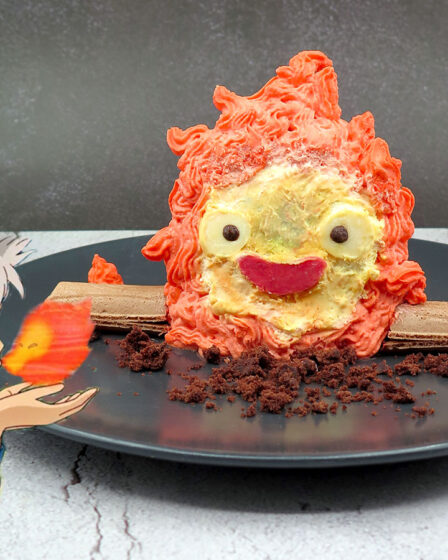 Torta a forma del fuoco Calcifer di Howl