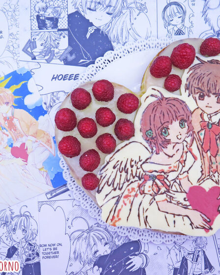 Torta cioccolato bianco e lamponi di Sakura Kinomoto e Li Shaoran di Card Captor Sakura