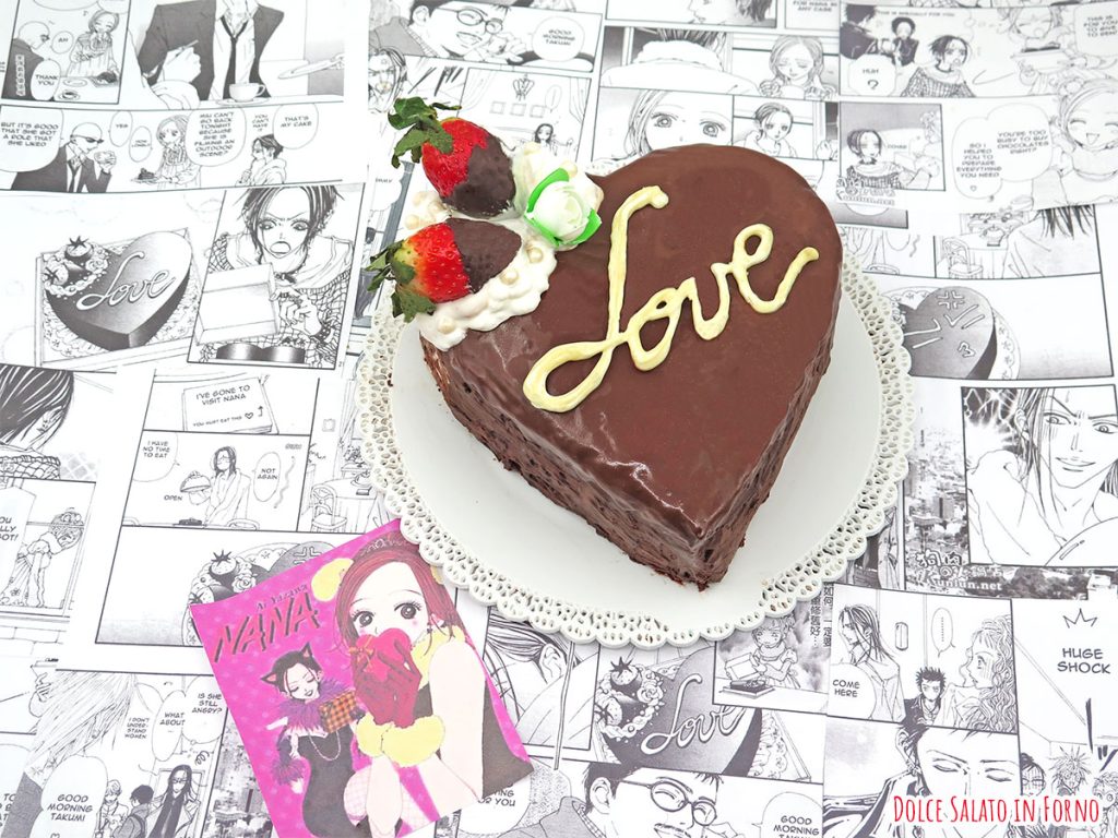 torta cuore cioccolato fragole love Hachi Nana