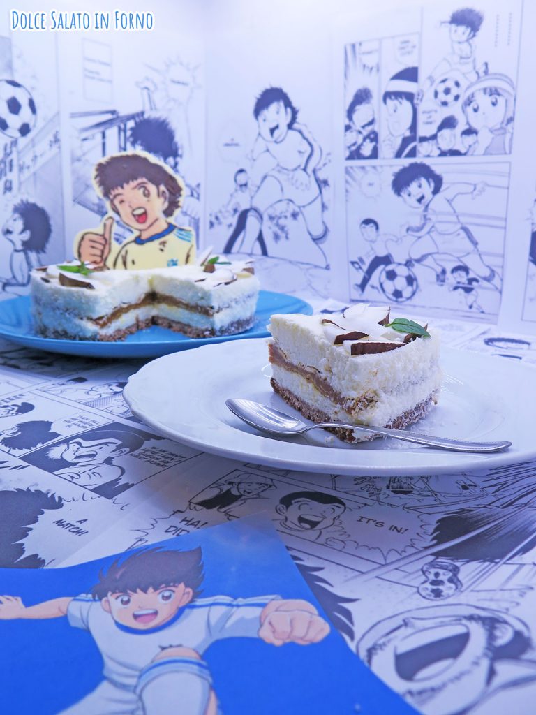 Torta fredda allo yogurt al cocco e caramello salato di Captain Tsubasa