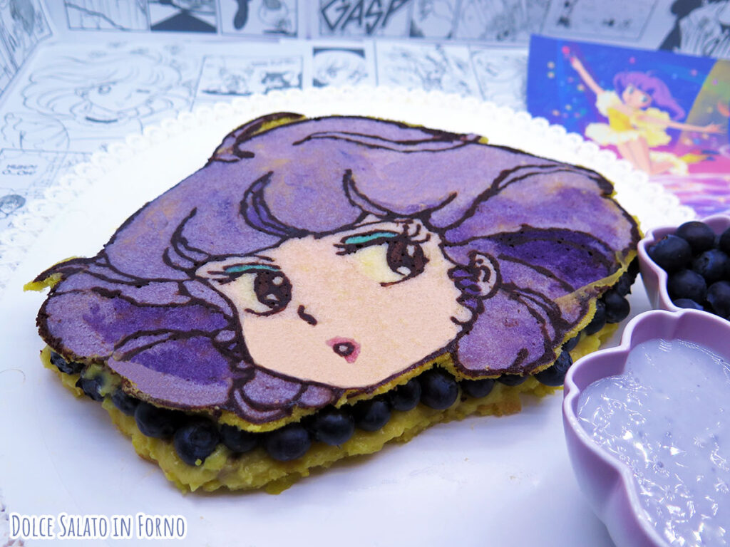 torta ai mirtilli e crema pasticcera a forma de l'incantevole Creamy Mami