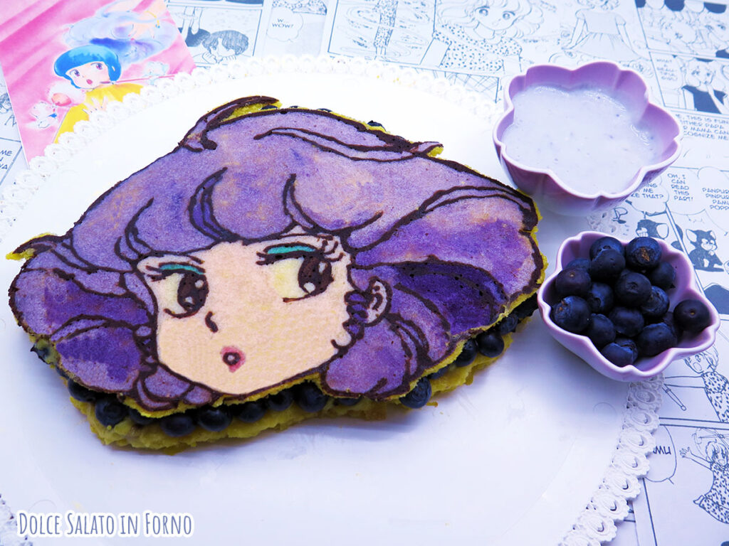 torta ai mirtilli e crema pasticcera a forma de l'incantevole Creamy Mami