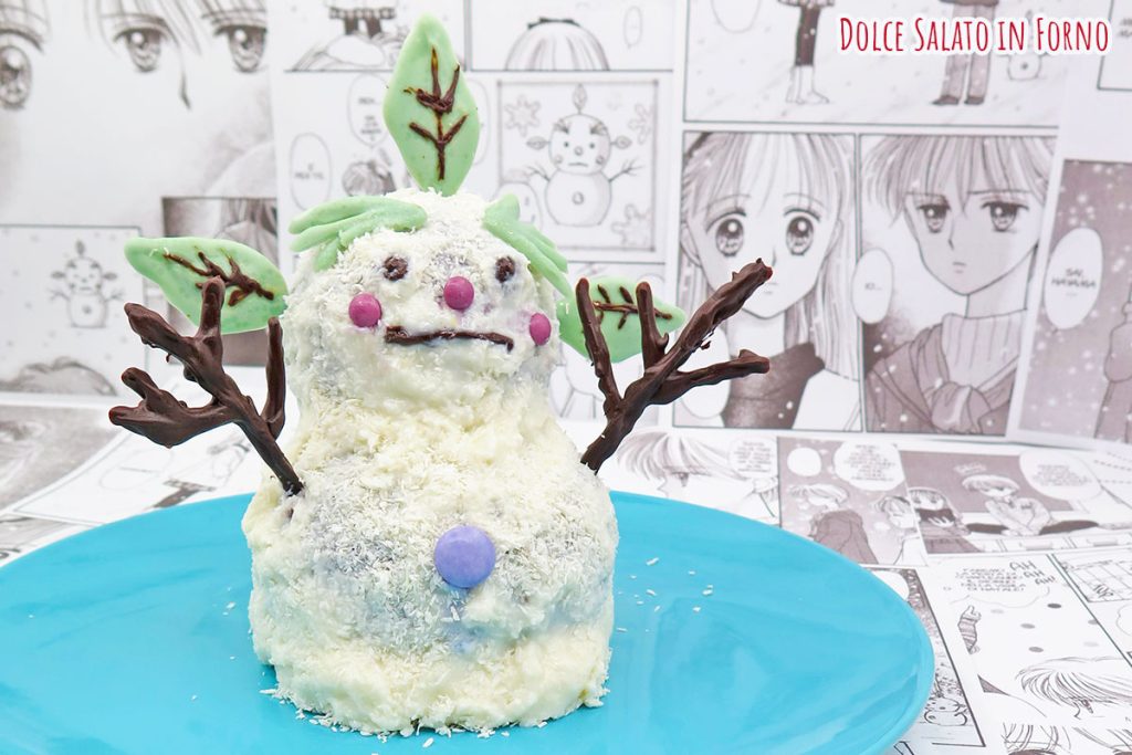 Torta red velvet a forma di pupazzo di neve di Kodomo No Omocha