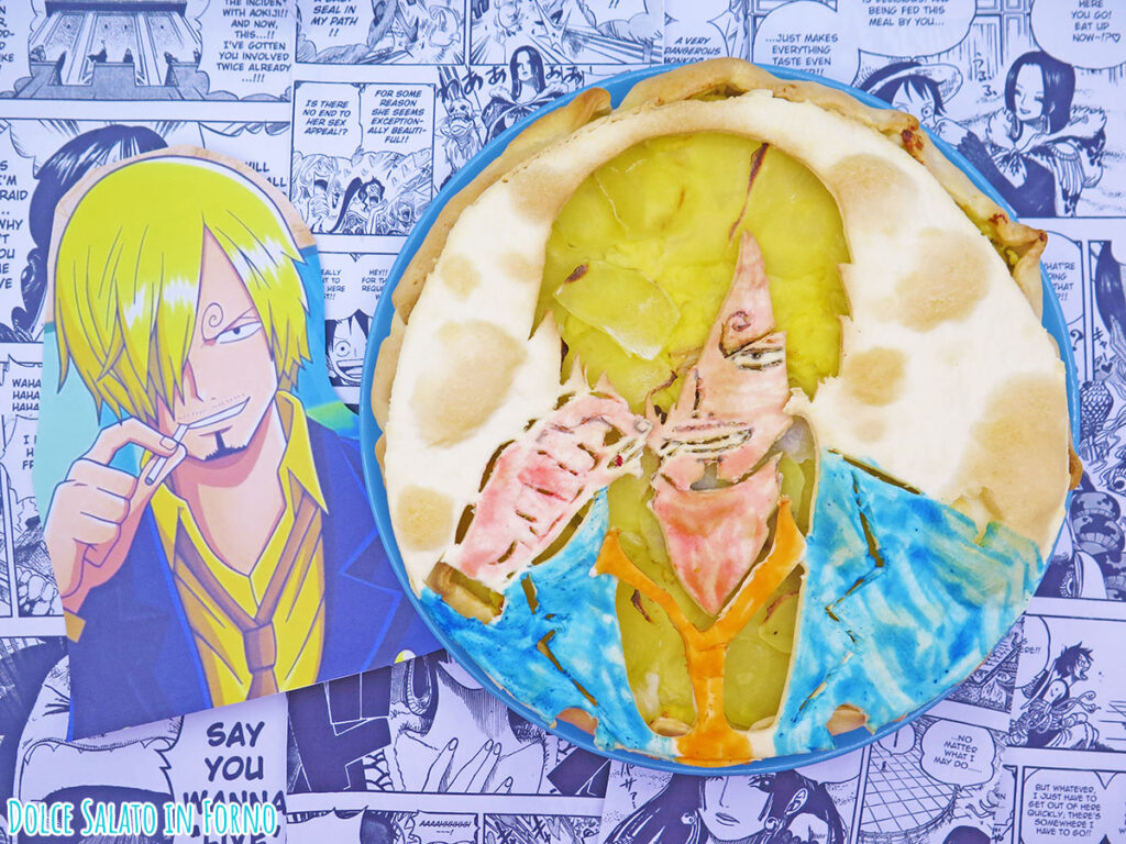 Torta salata salsiccia patate scamorza di Sanji di One Piece