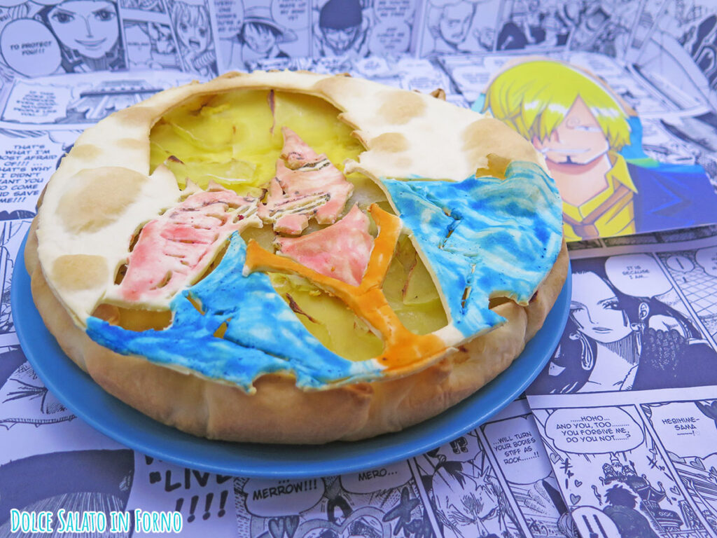 Torta salata salsiccia patate scamorza di Sanji di One Piece