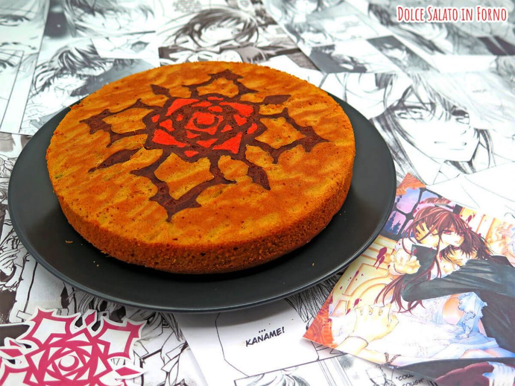 Torta soffice di zucca di Vampire Knight con la rosa