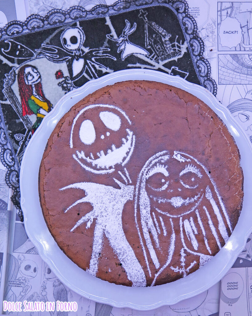 Torta tenerina senza glutine Jack Skeletron e Sally Nightmare Before Christmas