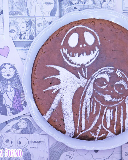 Torta tenerina senza glutine Jack e Sally Nightmare Before Christmas