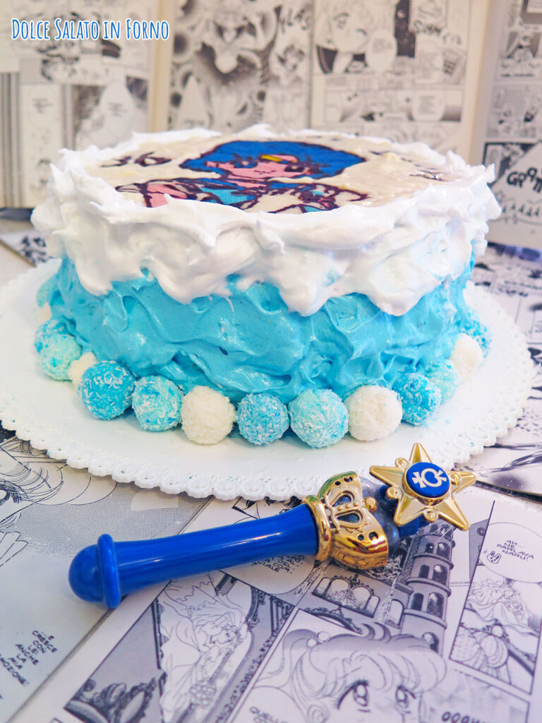 Torta tropicale glassata con meringa di Sailor Mercury