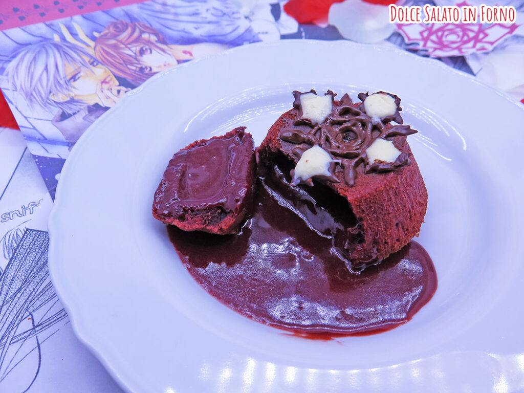 Tortino al cioccolato dal cuore caldo red velvet di Vampire Knight