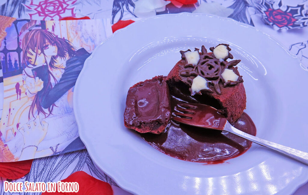 Tortno al cioccolato dal cuore morbido red velvet di Vampire Knight