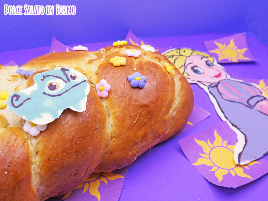 Treccia di pan brioche dolce di Rapunzel e Pascal