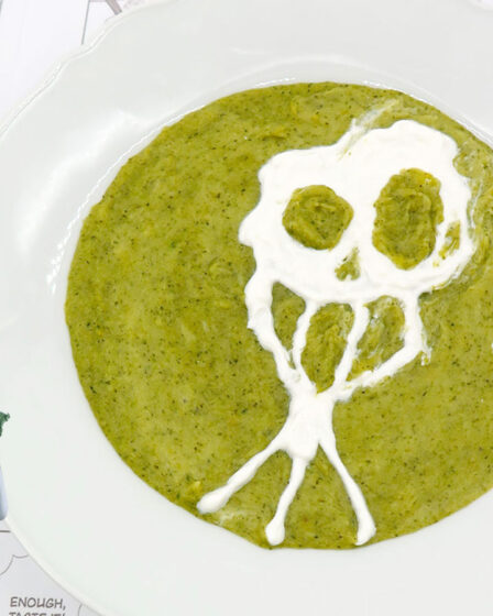 vellutata di broccoli e patate di Nightmare Before Christmas